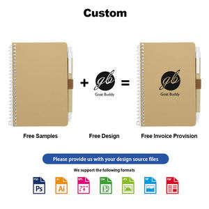 맞춤형 재활용 휴대용 노트북 종이 스파이럴 바인딩 스파이럴 노트북 펜 포함 - Product Image 4