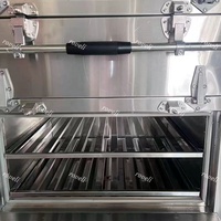 Kabinet Pengukus Makanan Laut Komersial 3 Pintu, Gas Otomatis, Multi-Layer, Stainless Steel, Peralatan Pengukus Dapur