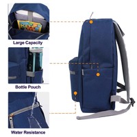 Grand sac à dos écologique en polyester, sacs à livres, sacs d'école pour ordinateur portable, sac à dos imperméable de 17 pouces avec trousse à crayons