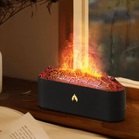 Veilleuse 7 Coloré Simulé Feu Air Flamme Aroma Diffuseur Huile Essentielle Volcan Humidificateur
