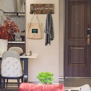 Wooden Key Rack With <b>Shelf</b> And <b>Hooks</b> Wall Mounted Entryway Organizer Home Sweet Home Sign Storage For Keys And Bags - Product Image 4