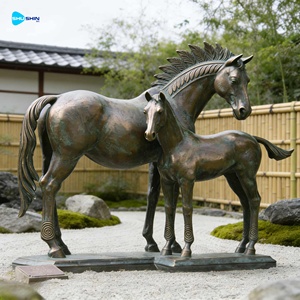 Sculpture de cheval en bronze moderne de taille personnalisée pour l'extérieur, mère et <span class=keywords><strong>poulain</strong></span>, pour la décoration de pelouse - Product Image 5