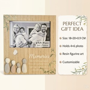Cadre <span class=keywords><strong>photo</strong></span> décoratif élégant en résine, figurines en MDF à assembler soi-même, mini figurines 4x6 pouces (18x20 cm), impression personnalisée, décoration d'étagère - Product Image 4