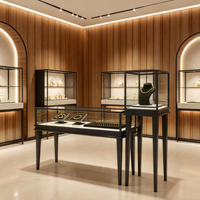LED-Beleuchtung Eisen und Glas Schmuck Vitrine Metall Theke Tisch für Store Showcase Display