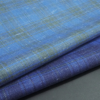 Nouveau Tissu Biologique Lin Soie Laine pour Costumes Homme Prêt-à-Porter, Mélange de Laine Mérinos Peignée Teinte en Fil, Motif Tissé pour Veste