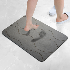 FIGOO Luxuriöse Wellenmuster-Badematte aus Diatomeenerde mit Rutschfester Oberfläche und Individuellem Design - Product Image 1