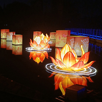 Blumen laterne Seiden landschaft Außen laternen Sale Festival Wasserdichte Park Weihnachts laterne