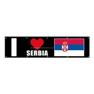 Быстрая Доставка 2x8 футов я люблю Сербию 100% полиэстер баннер флаг