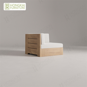 Ensemble canapé de jardin contemporain en bois de teck Table basse à cadre en teck pour l'extérieur Mobilier moderne Appartements Restaurants Plages - Product Image 5