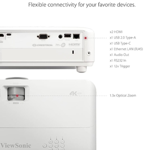 สำหรับ <span class=keywords><strong>VIEWSONIC</strong></span> PX748-4K UHD โปรเจคเตอร์อัจฉริยะ4500ลูเมน240Hz HDR Auto Keystone interfaces Android 11 Operating - Product Image 3