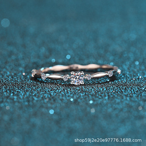 Wholesale Moissanite <strong>Ring</strong> <strong>Millennium</strong> Cycle Four Claws S925 Silver <strong>Ring</strong> Female Fashion Simple - Product Image 4