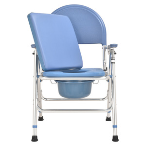 <b>Portable</b> <b>Commode</b> Chair Aluminum Alloy Folding With Seat Cushion For Elderly Home Use - Product Image 3