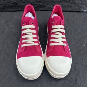 Chaussures plateforme en nylon bordeaux style urbain - Chaussures rétro à bout blanc clair et semelles épaisses, unisexe, tendance et décontractées - Product Image 2