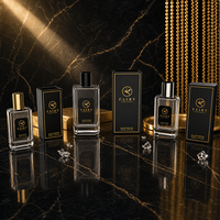 Ensemble d'emballage de parfum de luxe avec logo personnalisé, flacon de parfum en verre transparent 30/50/100 ml, couvercle doré, boîte rigide et boîte en carton