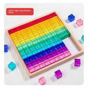 CPC Blocs de construction en bois arc-en-ciel 40 pièces, empilables, thème animaux et nature, pour l'éveil en maternelle, blocs hauts - Product Image 6