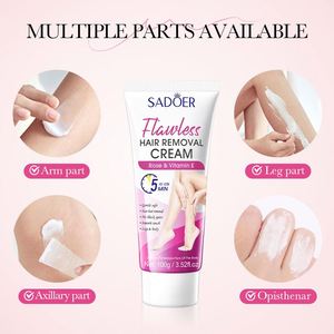 Crème dépilatoire instantanée bio à la vitamine E, à base de plantes et de rose, pour l'éclaircissement des aisselles et des cuisses, marque privée OEM pour femmes - Product Image 5