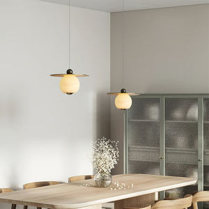 Lámpara Colgante Minimalista para Isla de Cocina, Comedor, Hotel, Latón y Alabastro de Alta Calidad, Nueva Lámpara Colgante Heliosu Cord de Alabastro - Product Image 5