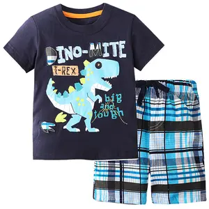 niños ropa niño de 8 años de edad Suppliers-Ropa de verano para niños pequeños, conjunto de ropa con estampado bonito para bebés de 2 a 8 años