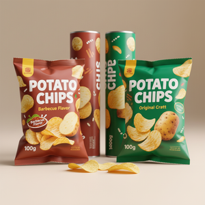 Film plastique Mylar de qualité alimentaire à prix de gros, imprimé sur mesure, multi-saveurs, en rouleau, pour l'emballage des chips de pommes de terre - Product Image 1