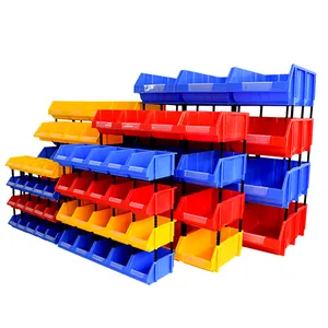 510*345*190MM Stackable Plastic Storage Tool Parts Bin Clear Space Plastic Storage Bins Warehouse Plastic Storage Bins