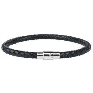 Nova moda magnet fecho Charme Jóias Em Aço Inoxidável Trançado mulher mens PU Pulseira