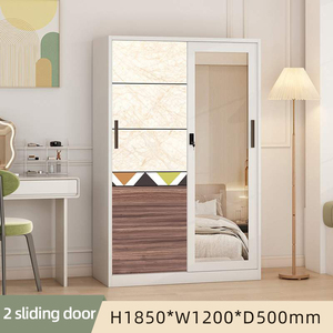 <span class=keywords><strong>Armadio</strong></span> Guardaroba Spogliatoio a 2 <span class=keywords><strong>Ante</strong></span> <span class=keywords><strong>Scorrevoli</strong></span> in Acciaio con <span class=keywords><strong>Specchio</strong></span> Mobile Contenitore Stampato per Arredamento Casa <span class=keywords><strong>Camera</strong></span> <span class=keywords><strong>da</strong></span> <span class=keywords><strong>Letto</strong></span> - Product Image 3