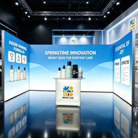 Stand d'exposition modulaire LED personnalisé - Murs d'affichage rétroéclairés à cadre en aluminium, pliables, légers et portables pour salons professionnels