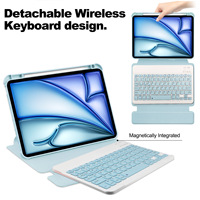 Étui clavier rotatif à 360 degrés en cuir premium pour iPad 10,9 pouces (10e et 11e génération) avec support et porte-crayon A16