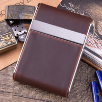 EA220 20 étuis à cigarettes en métal PU de 89mm pour hommes, étui rectangulaire portable de rangement vintage avec logo personnalisé