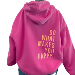 Suéter con Capucha para Mujer, Otoño Invierno, Manga Larga, Estampado de Letras, Bolsillos, Casual, Deportivo, Talla Grande, Cortavientos, Ecológico - Product Image 2