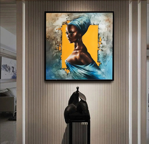 <span class=keywords><strong>Donna</strong></span> africana ritratto femminile ragazza nera bellezza olio arte ragazza ritratto viso originale regina pittura a olio per la decorazione della parete <span class=keywords><strong>di</strong></span> casa - Product Image 6