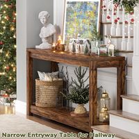 Console d'entrée étroite en bois de style farmhouse de 47 pouces avec rangement pour salon, montage facile