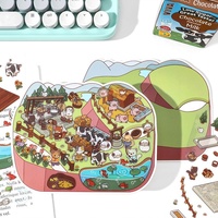Feuilles d'autocollants Kawaii Mini Ranch Diorama, autocollants découpés multicolores pour scène de ferme, fournitures de papeterie pour scrapbooking pour enfants