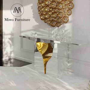 Italienne Boca do lobo Tables de <span class=keywords><strong>console</strong></span> <span class=keywords><strong>d</strong></span>'<span class=keywords><strong>entrée</strong></span> de couloir en acier inoxydable Tables de <span class=keywords><strong>console</strong></span> design Table de <span class=keywords><strong>console</strong></span> personnalisée - Product Image 6