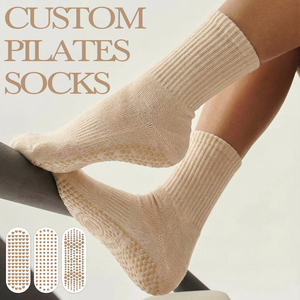 Chaussettes de Pilates personnalisées avec logo imprimé, antidérapantes, pour femmes, avec grip, pour yoga et fitness, vente en gros d'usine Bilu - Product Image 2