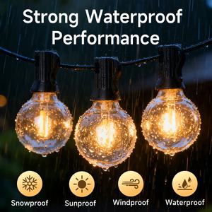 Lampu Natal Gantung Plastik Tahan Air G40 yang Dapat Disambungkan, Colokan EU, Lampu Bola Gaya Edison, Lampu Patio Bola, Lampu String LED - Product Image 2