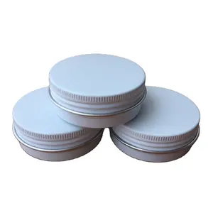 Aluminum Box Tin 1 Oz 30ml 30g White Round Face Cream Lip Balm Storage Aluminum Jar Pot Container Tin Box With Screw Top Lid