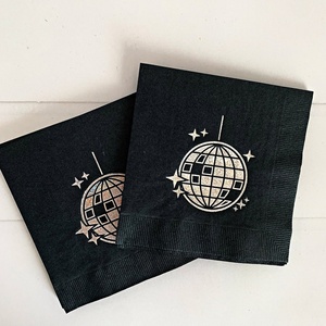 Tovaglioli <span class=keywords><strong>di</strong></span> <span class=keywords><strong>Carta</strong></span> Personalizzati Monouso Grigi con Stampa Argento per Ristoranti, Matrimoni e Cocktail - Product Image 4