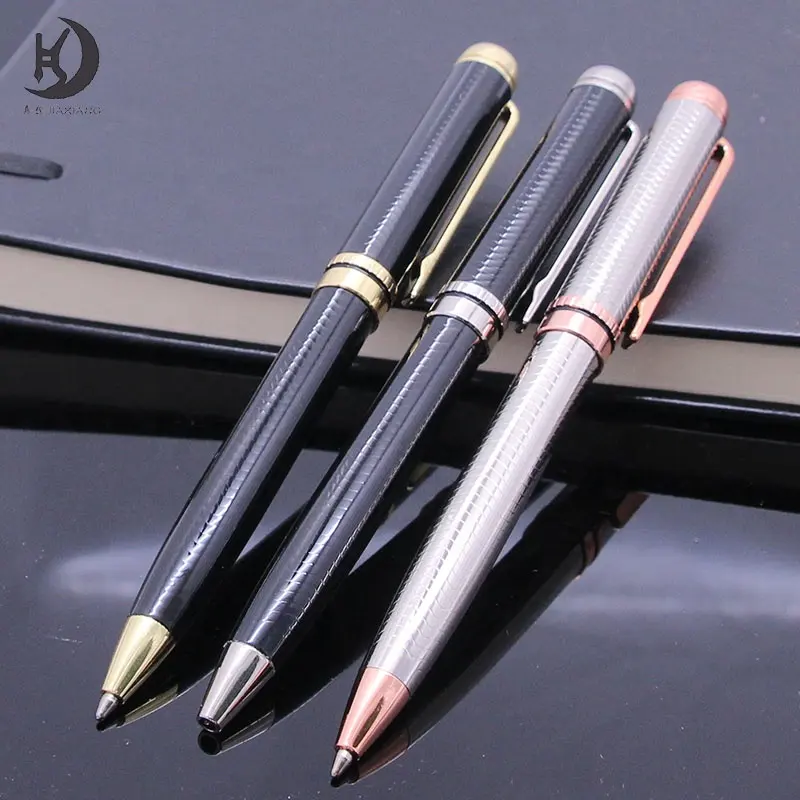 Return gifts for wedding custom logo gift pen with name rose gold trim with emboss pen body design ballpoint pen