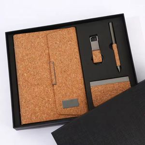 Wholesale Custom Logo Office Tumbler <b>Notebook</b> Journal 4-in-1 <b>Set</b> Eco-Friendly Promotional Soft Wood Corporate Business Gift - Product Image 2