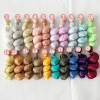 Perruque pour poupée BJD/SD en coton, fibre haute température, boucles simples, style Ye Luoli, queue de cheval, postiche multicolore 15cm, fabriqué en Chine