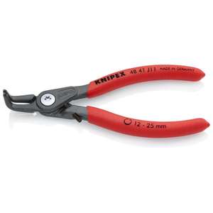 KNIPEX - 48 41 J21 Pince à circlips de précision pour circlips internes dans les trous d'alésage gris atramentisé, poignées avec plastique antidérapant - Product Image 1