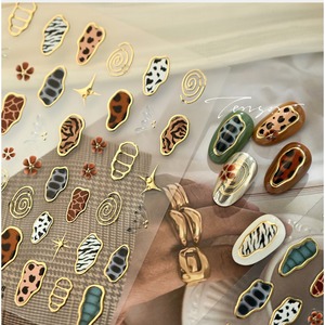 Pegatinas Retro para <span class=keywords><strong>Uñas</strong></span> con Estampado <span class=keywords><strong>Animal</strong></span>, Estrellas Doradas, Flores y Diseños Geométricos, Estampado de Leopardo, Rayas de Cebra, Estampado de <span class=keywords><strong>Vaca</strong></span>, Calcomanías para Manicura - Product Image 3