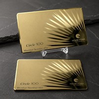 Carte de membre personnalisée en métal plaqué or de luxe, logo gravé au laser personnalisé, texte pour cadeaux d'entreprise VIP haut de gamme