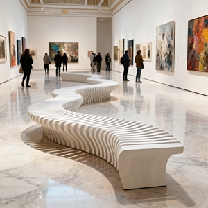 เก้าอี้ม้านั่งไม้โค้งรุ่น Y714 คุณภาพสูง ทนทานต่อสภาพอากาศ เหมาะสำหรับระเบียง สนามบิน ห้องสมุด สตูดิโอโยคะ สวนสาธารณะ และตกแต่งสถานที่สาธารณะ - Product Image 6