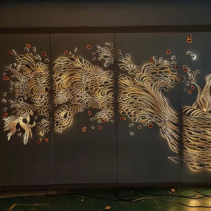 لوحة حائط خلفية متوهجة حديثة ثلاثية الأبعاد من الجلد ، ديكور منزلي عالي الجودة ، مقاوم للماء ومقاوم للرطوبة - Product Image 2