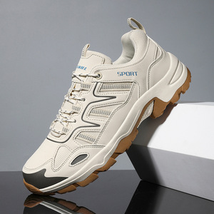 Breathable Mesh Walking Style Shoes Lace Up <b>Rugged</b> Anti Slip Outsole Daily <b>Outdoor</b> Walking Sneakers - Product Image 3