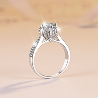 Bague de Mariage en Argent Sterling S925 avec Moissanite D 1 Carat, Pétale de Fleur à Quatre Griffes, Luxe Léger, pour Femme - Vente en Gros de Bijoux Fins