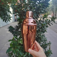 Kit de barman en acier inoxydable 750 ml, shaker à martini avec passoire intégrée, professionnel, moderne, poli haute brillance, réutilisable, écologique