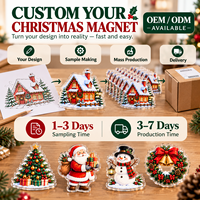 Aimants de réfrigérateur en acrylique de Noël en gros, directement de l'usine, autocollants décoratifs pour réfrigérateur, pour distributeurs importateurs
